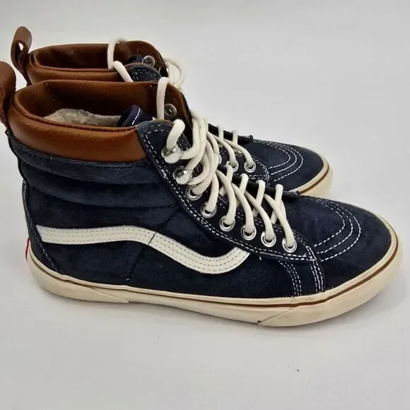 Vans Mens Sk8 High-Top Leather Sneakers Scotchgard Fleece Lined Size M 6 W 7.5 - Picture 4 of 8